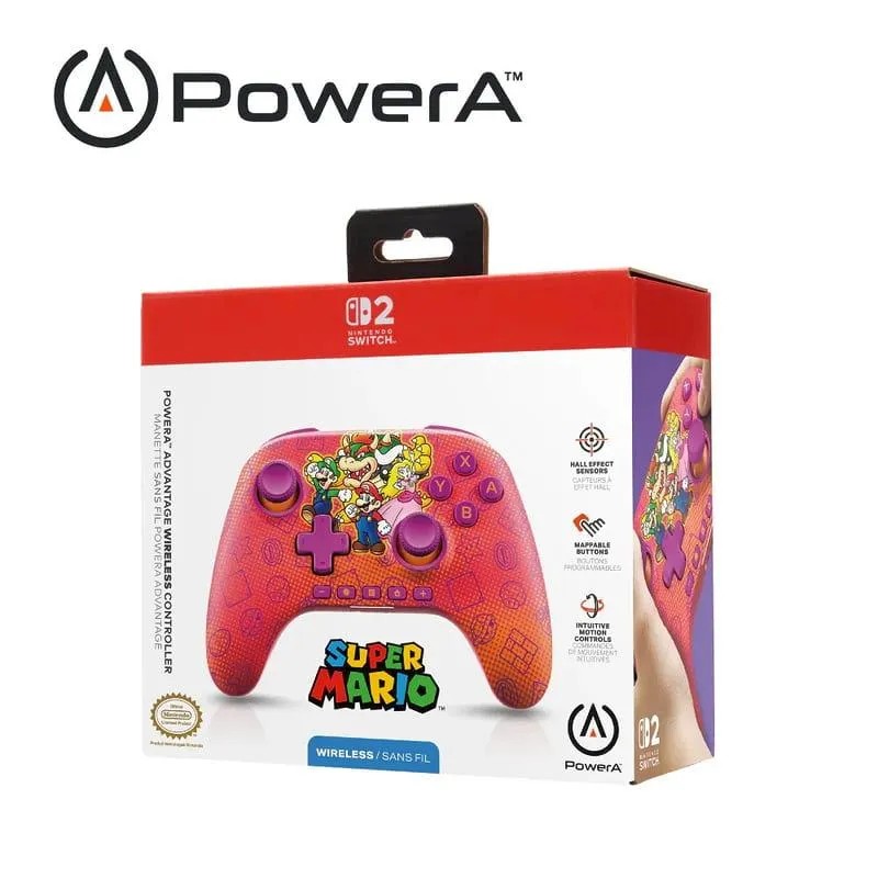 Nintendo 任天堂 NS2 PowerA 無線遊戲手把-瑪利歐家族
