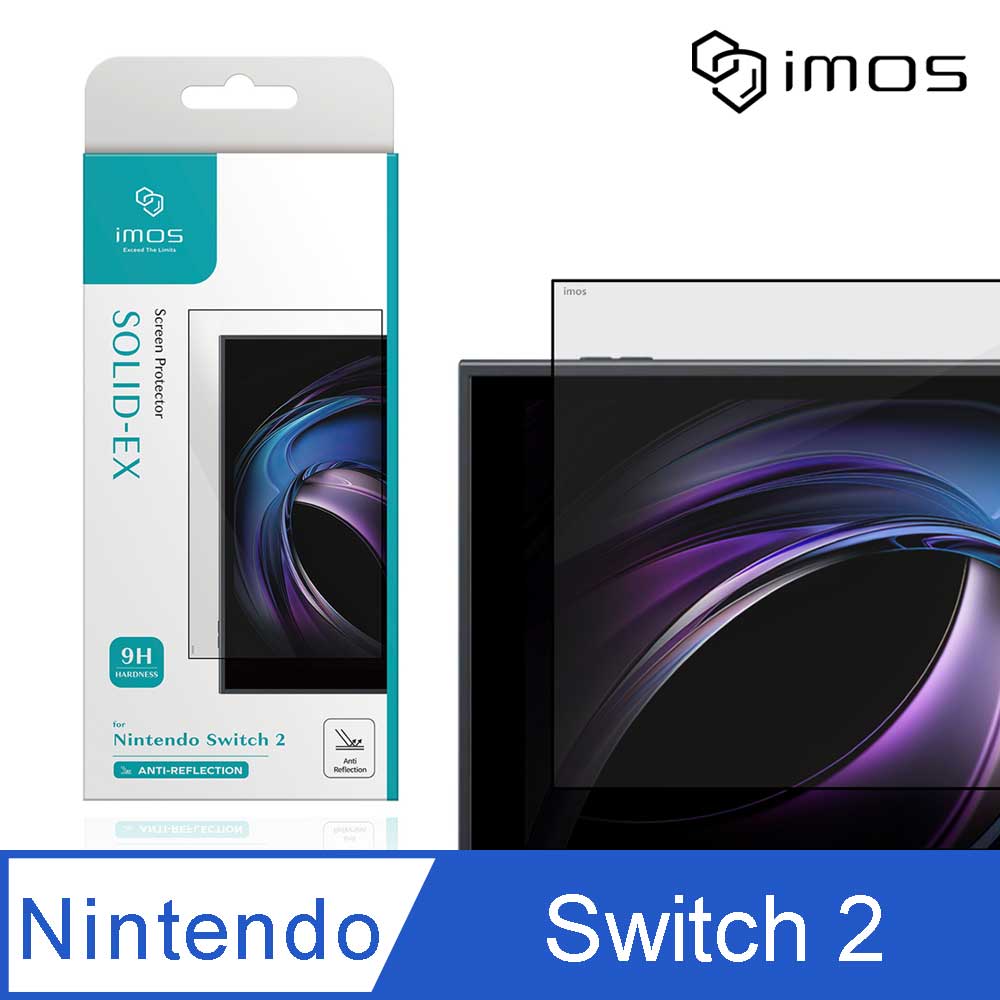 imos 任天堂 Nintendo Switch 2 2.5D AR低反光黑邊螢幕玻璃保護貼