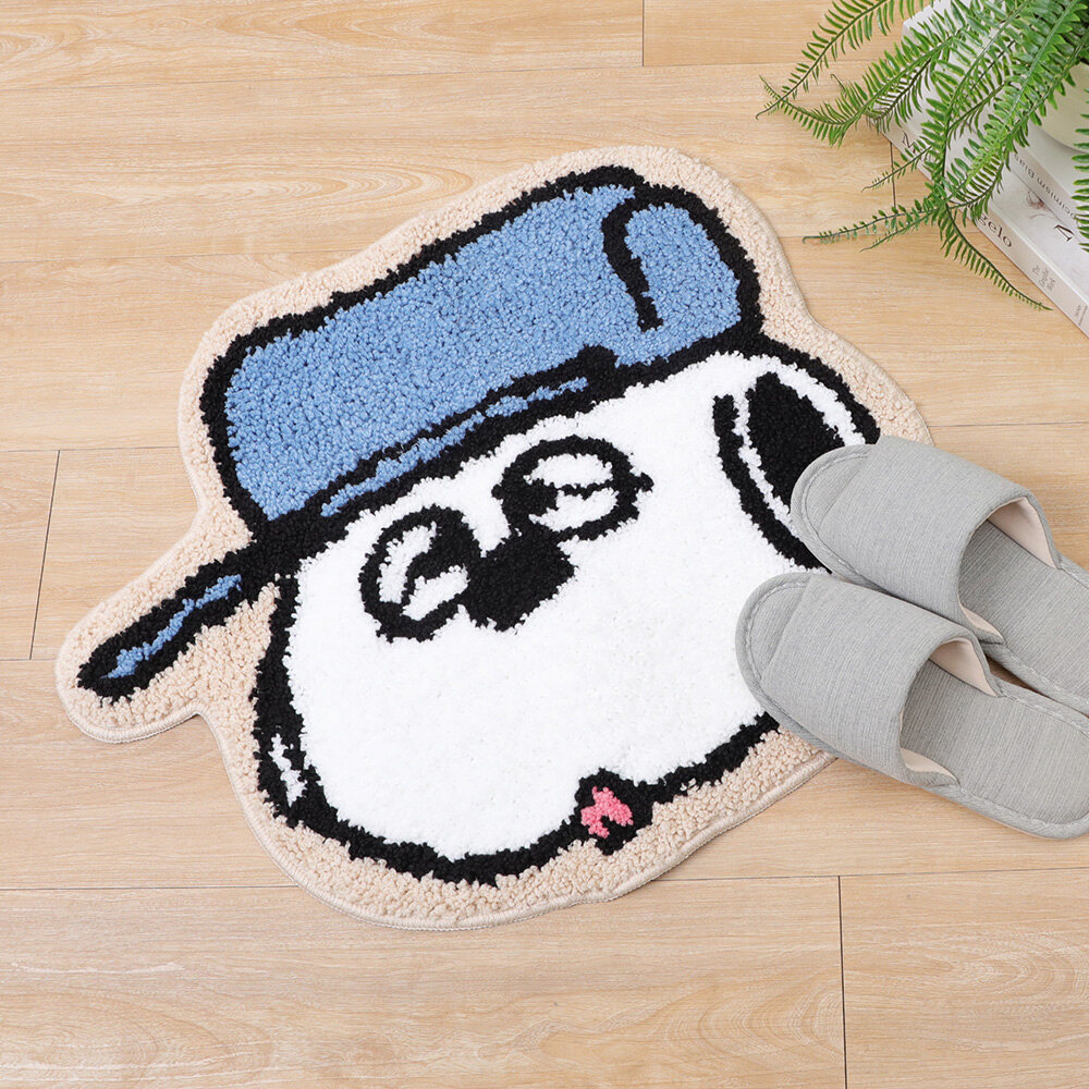 SNOOPY 史努比 Peanuts史努比OLAF腳踏墊-歐拉夫 Snoopy 防滑植絨腳踏墊 可機洗