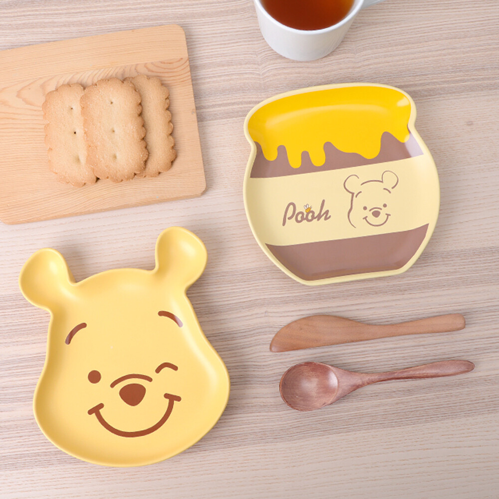 Disney 迪士尼 迪士尼小熊維尼陶瓷點心盤-Disney蜂蜜罐造型餐具盤子