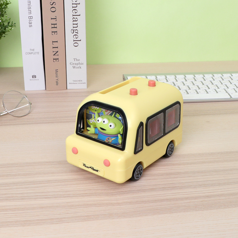 Disney 迪士尼 玩具總動員萬年曆造型車 三眼怪披薩車 迪士尼按壓翻頁桌曆