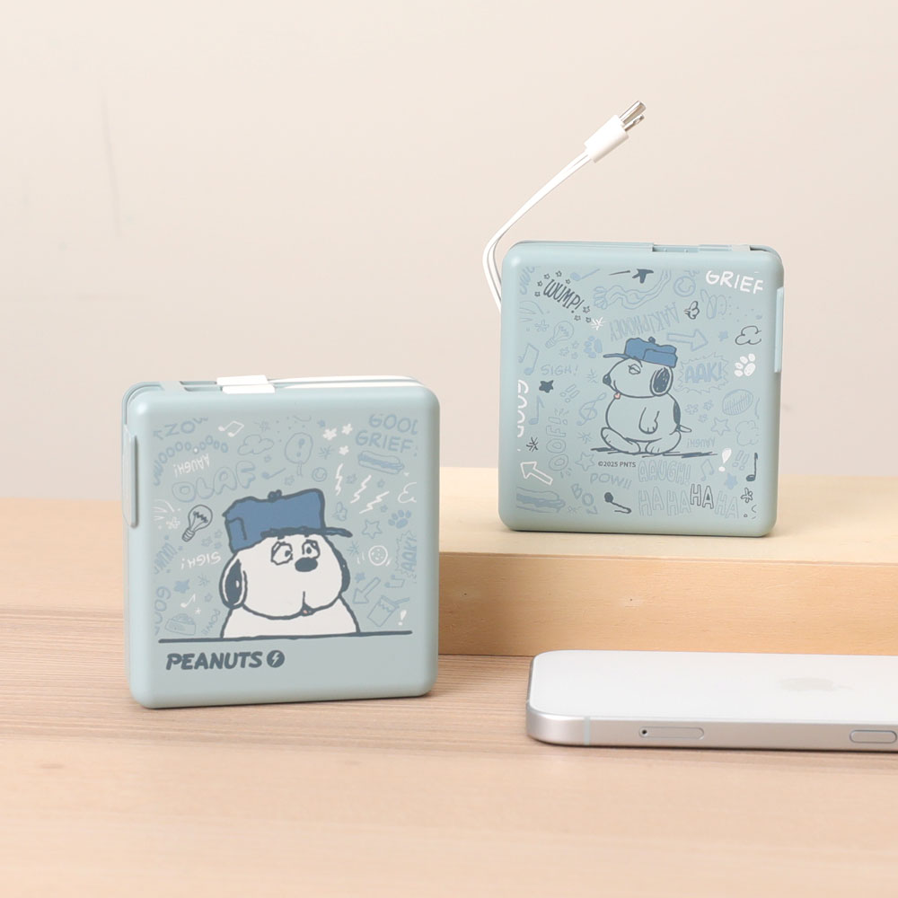 SNOOPY 史努比 Peanuts OLAF多功能行動電源 OLAF 歐拉夫 磁吸無線快充10000mAh萬能充 自帶線
