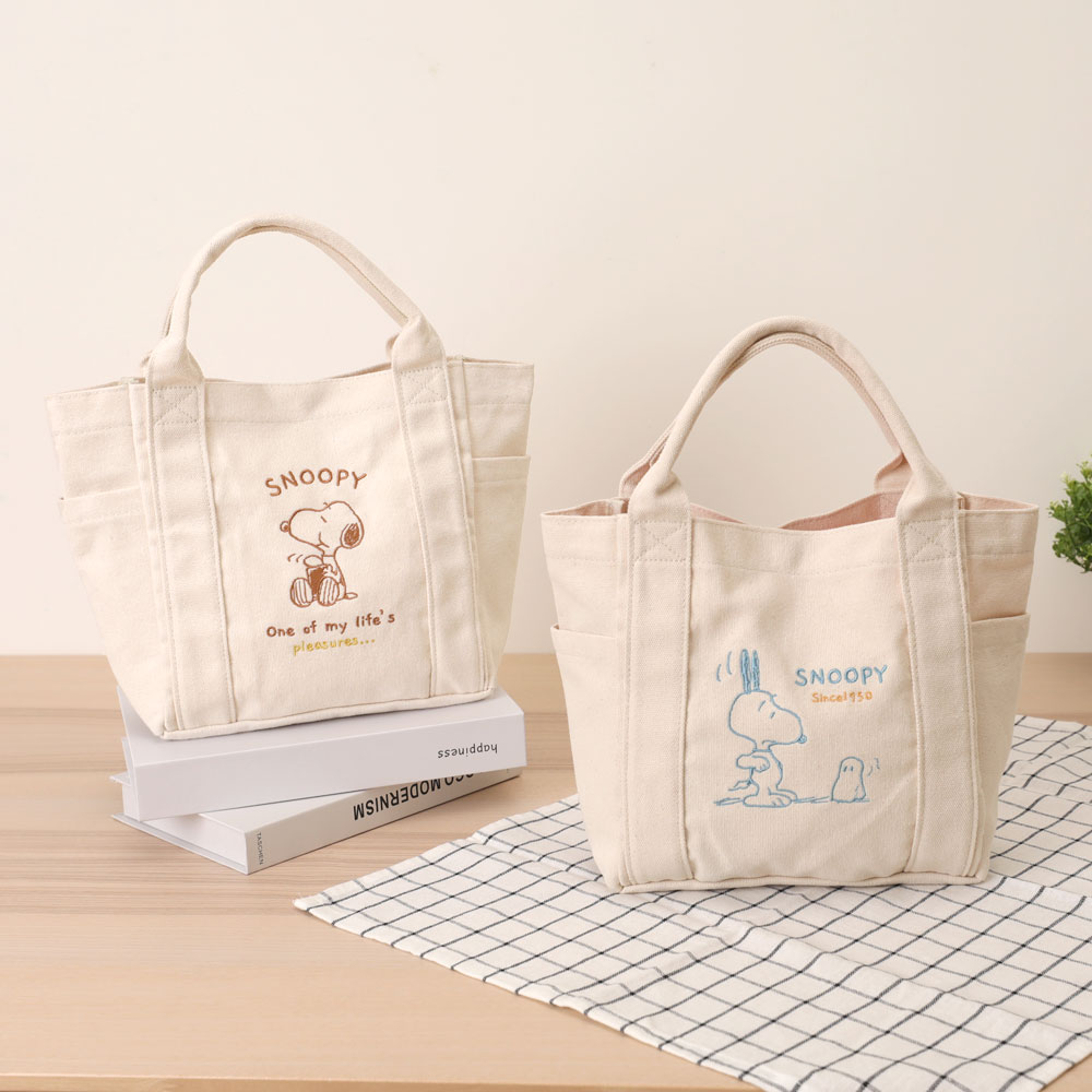 SNOOPY 史努比 Peanuts史努比厚帆布手提袋 Snoopy 便當袋