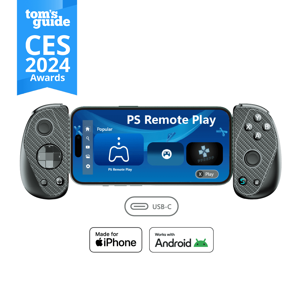 Serafim S3 MFI版雲端電玩遊戲/手遊 擴充手把 適用USB-C Android/iPhone-黑