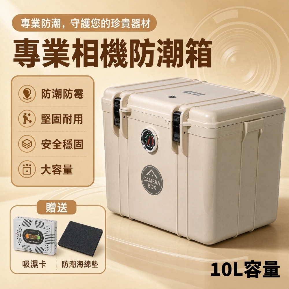【悅購】相機防潮箱 10L相機乾燥箱 氣密防潮箱 防黴防水密封箱 攝影器材精密儀器收納 贈吸濕卡+海綿墊