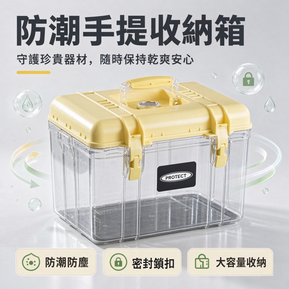 【悅購】相機防潮箱 25L乾燥箱 手提收納箱 鏡頭收納盒 家用攝影防黴防塵耐摔 大容量帶提手