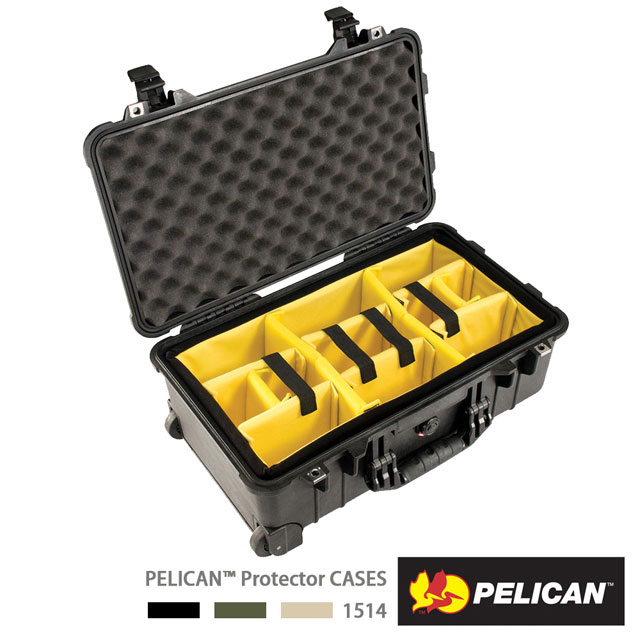 美國 PELICAN 1514 氣密箱 登機箱 含隔層組-黑色