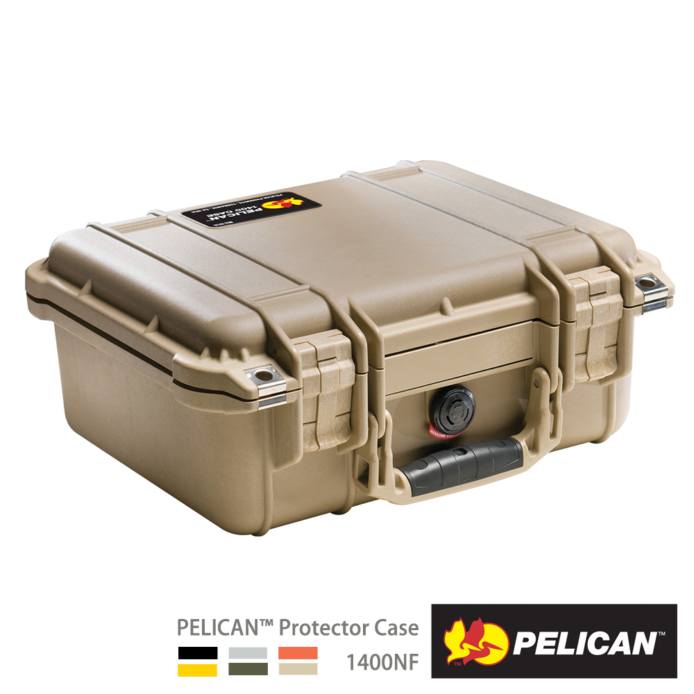 PELICAN 1400NF 氣密箱-空箱(沙漠黃)