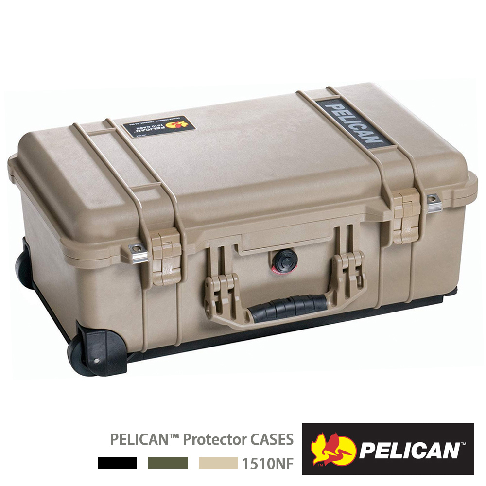 Pelican 派力肯 美國 1510 輪座拉桿氣密箱-空箱(沙漠黃)