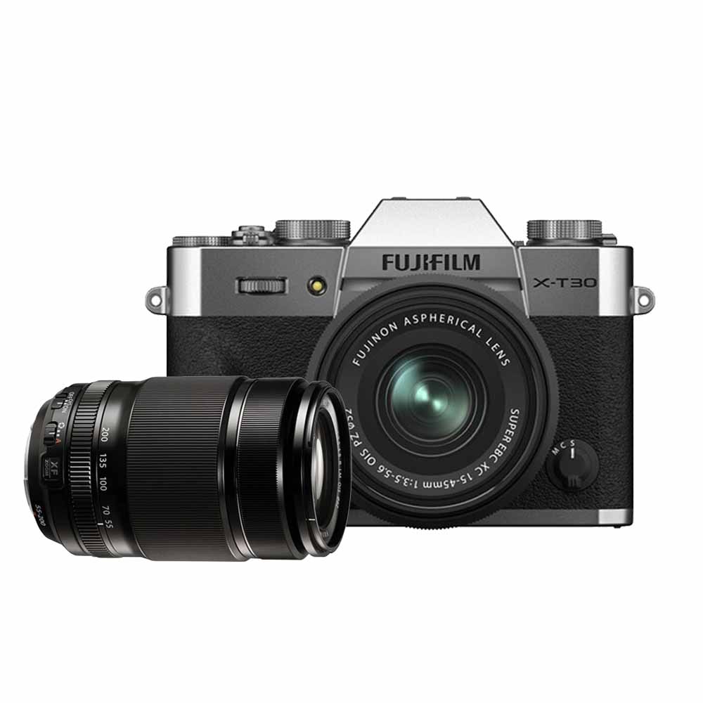 FUJIFILM 富士X-T30II+XC 15-45mm+XF 55-200mm (平行輸入)-銀色