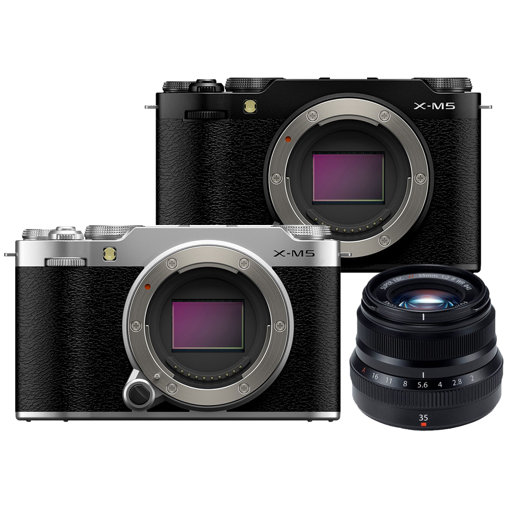 FUJIFILM 富士 X-M5 單機身 + XF 35mm F2 黑色鏡頭 公司貨