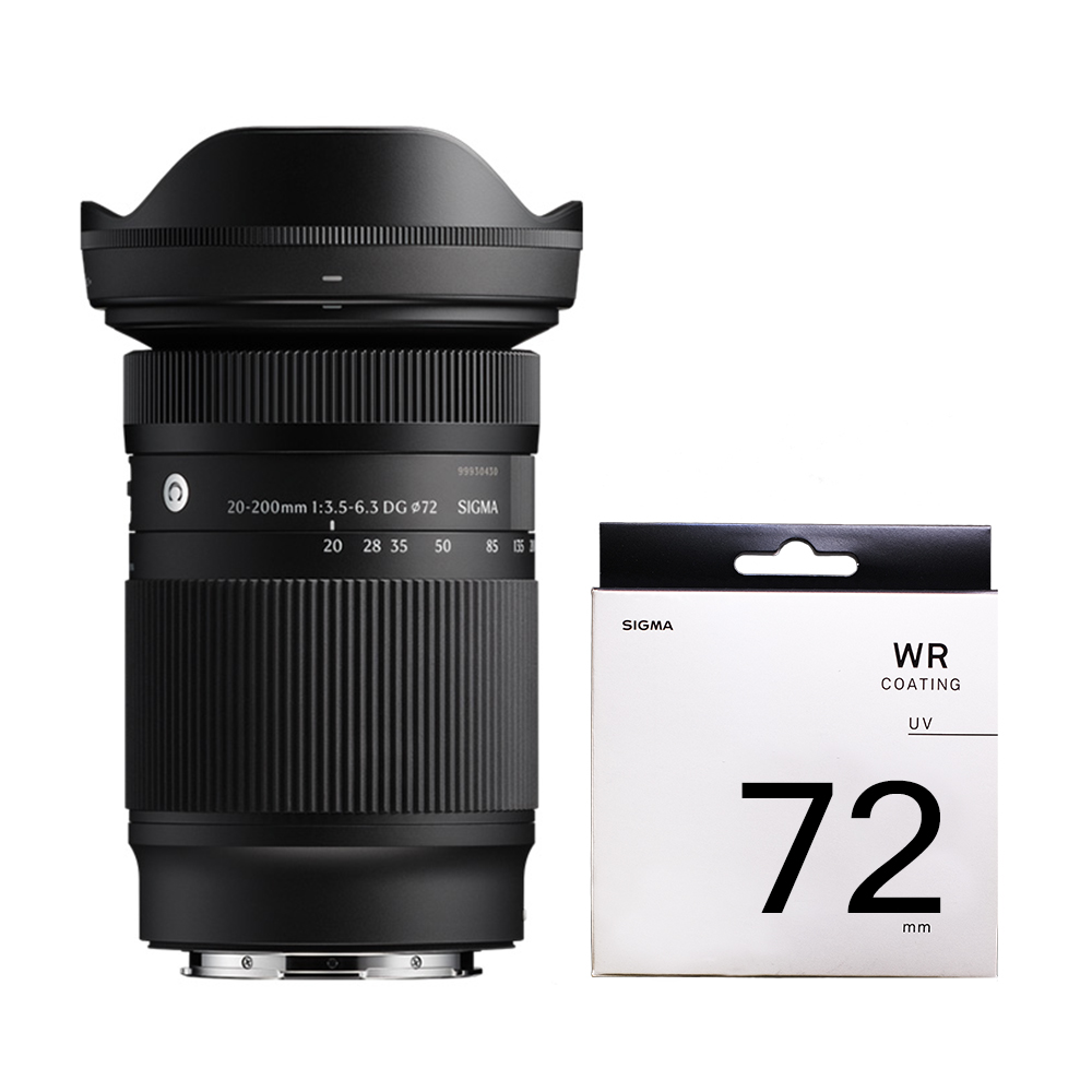 Sigma 適馬 20-200mm F3.5-6.3 DG + SIGMA WR UV FILTER 72mm (公司貨)