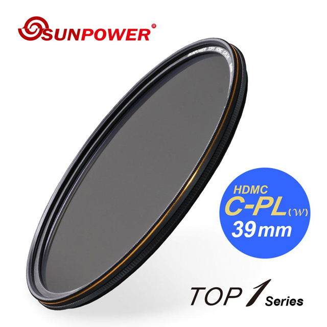 SUNPOWER 39mm TOP1 HDMC CPL 超薄框鈦元素環形偏光鏡