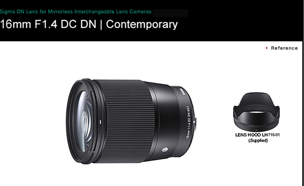 SIGMA 16mm F1.4 DC DN Contemporary(公司貨) for SONY E-MOUNT