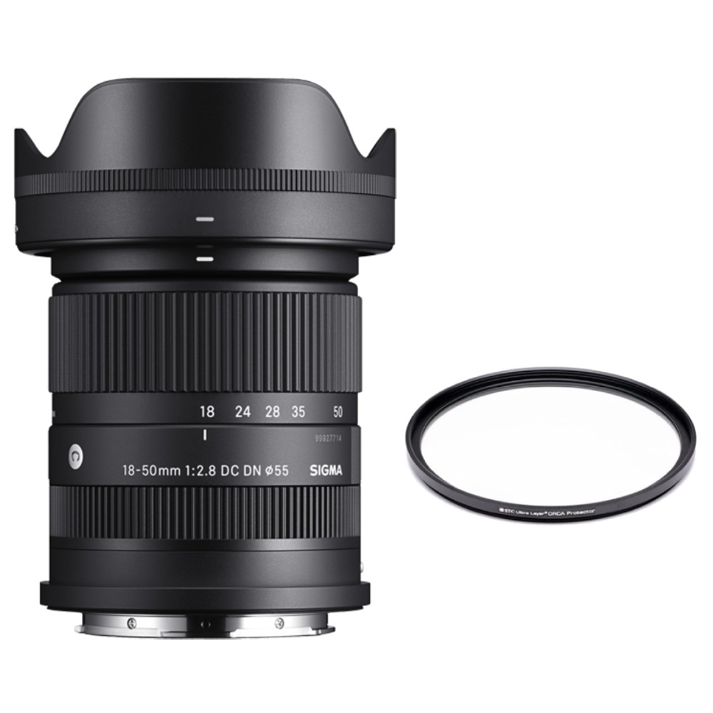 Sigma 適馬 18-50mm F2.8 DC DN + STC ORCA 55mm 保護鏡(公司貨)適用 Fujifilm X