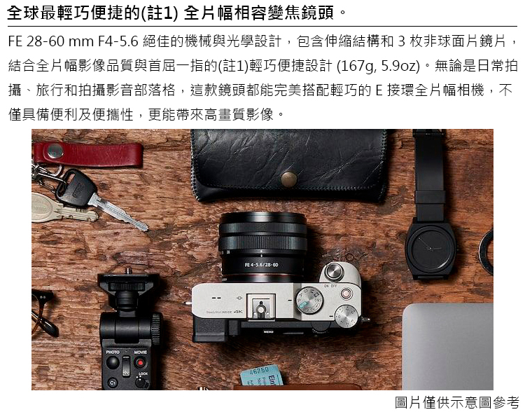 SONY FE 28-60mm F4-5.6 (SEL2860) 鏡頭公司貨- PChome 24h購物