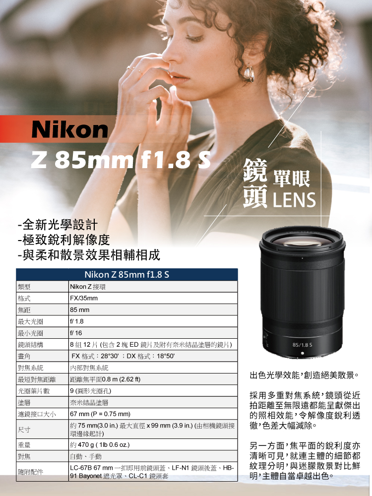 T-ポイント5倍】 Nikon Z NIKKOR Z 85mm Nikon NIKKOR 使用一度のみ F1