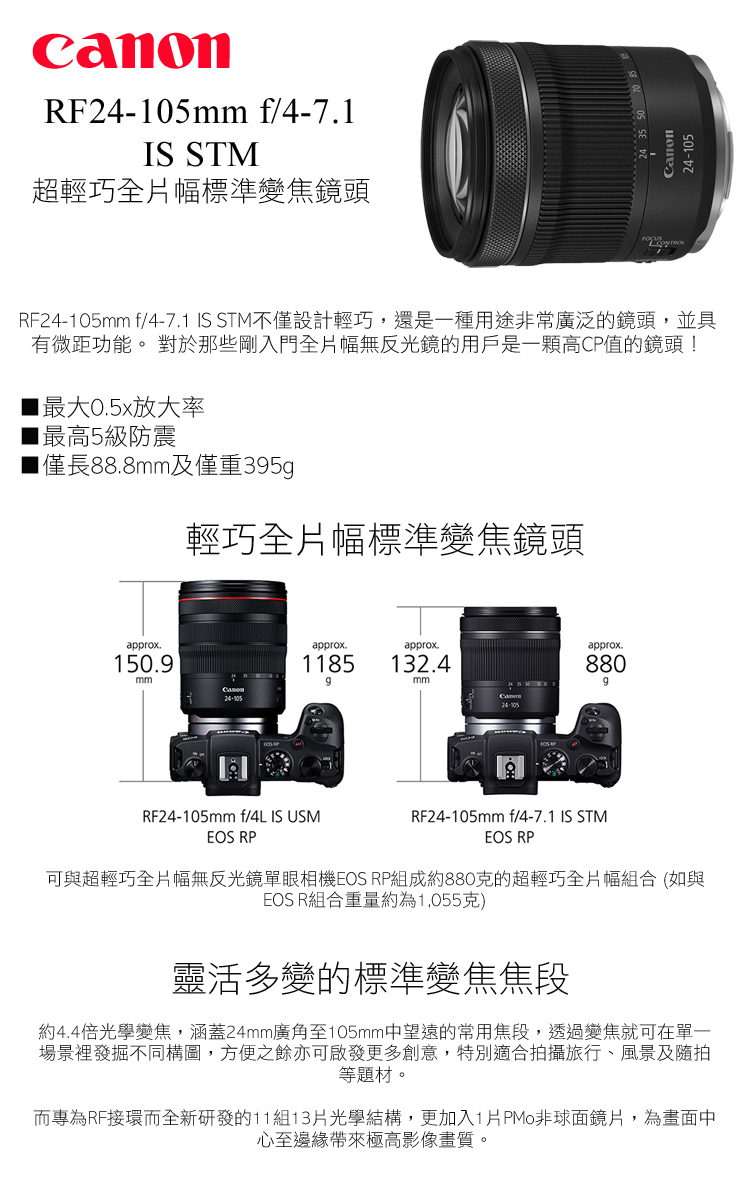 Canon RF 24-105mm F4-7.1 IS STM 公司貨- PChome 24h購物