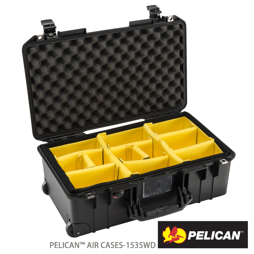 Pelican 派力肯 1535WD Air 輪座拉桿超輕氣密箱-含隔板(黑)