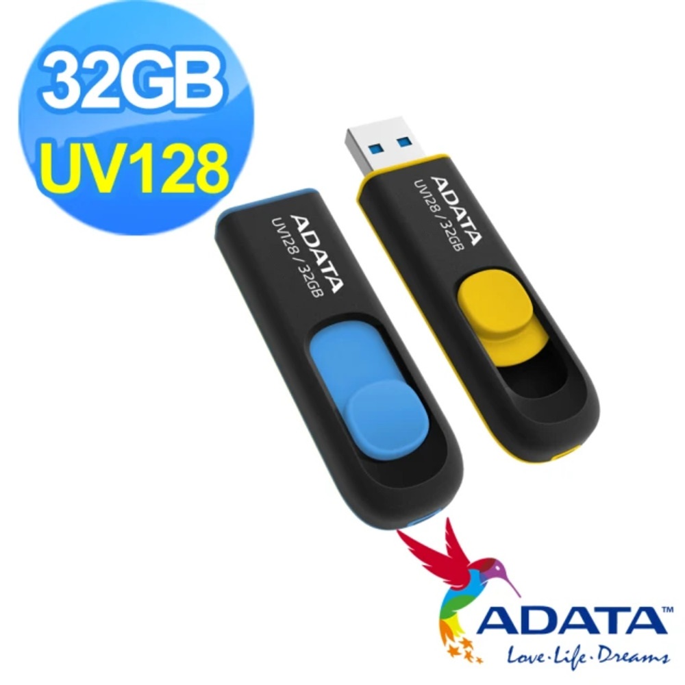 ADATA 威剛 UV128 32G USB 3.1 行動碟(藍)