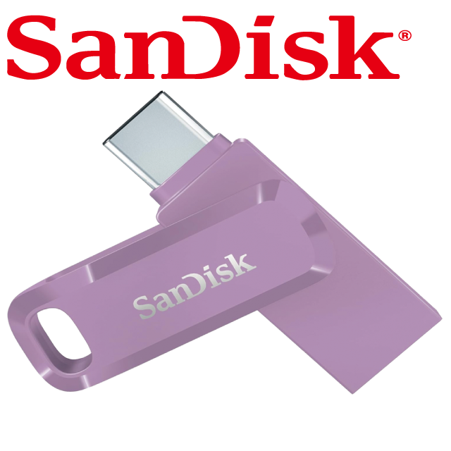 SanDisk Ultra Go USB Type-C 256GB 雙用隨身碟-薰衣草紫