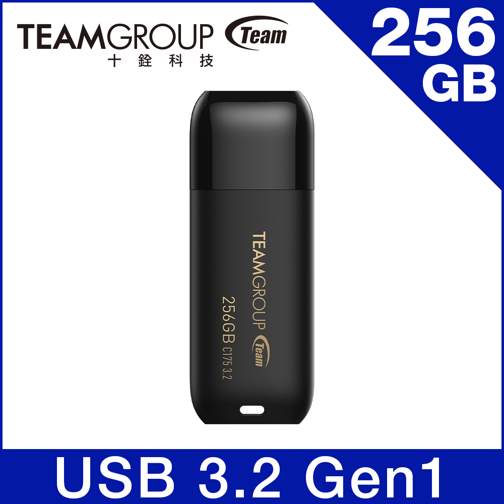 Team 十銓 C175 256GB USB3.2 珍珠隨身碟-黑