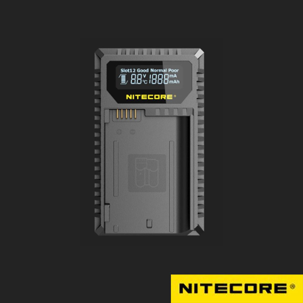 NiteCore 奈特科爾 UNK2 For Nikon EN-EL15 a/b/c USB行動鋰電池 液晶雙槽充電器