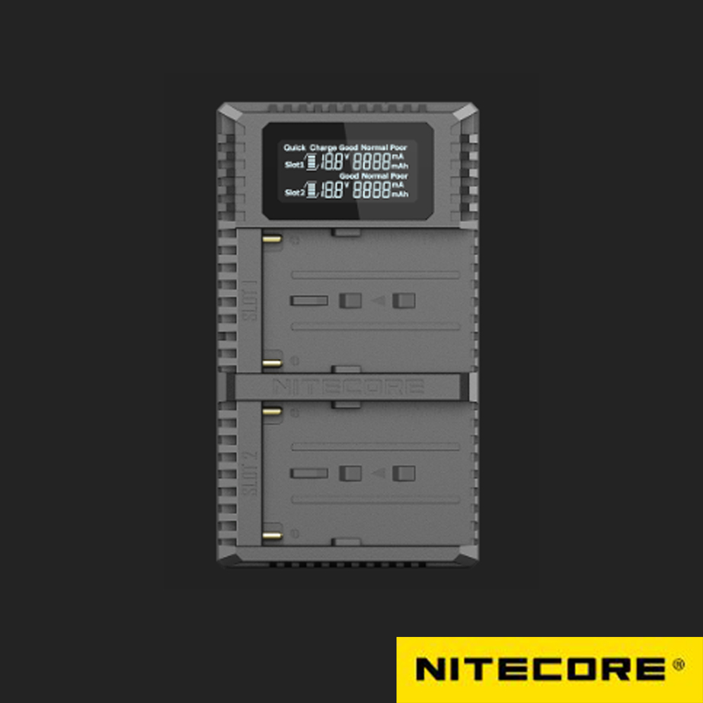 NiteCore 奈特科爾 奈特科爾 USN3 PRO For SONY NP-FM / NP-F 液晶雙槽充電器