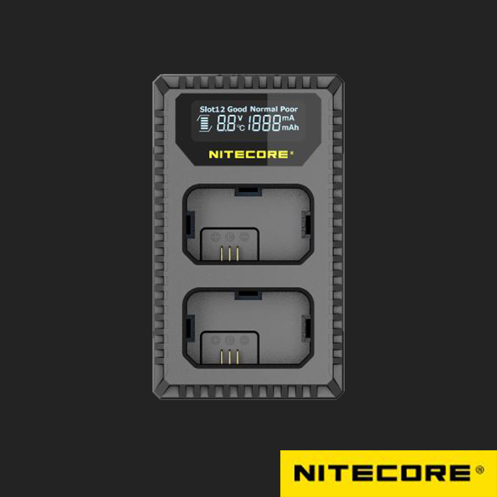 NiteCore 奈特科爾 奈特科爾 USN1 For SONY NP-FW50 USB行動快充QC 液晶雙槽充電器