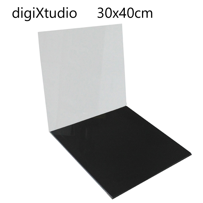 digixtudio 鏡攝倒影板(黑白2片)30x40cm 攝影錄影視屏拍攝產品倒影鏡攝陳列展示飾品金屬精品黃金鑽石珠寶台