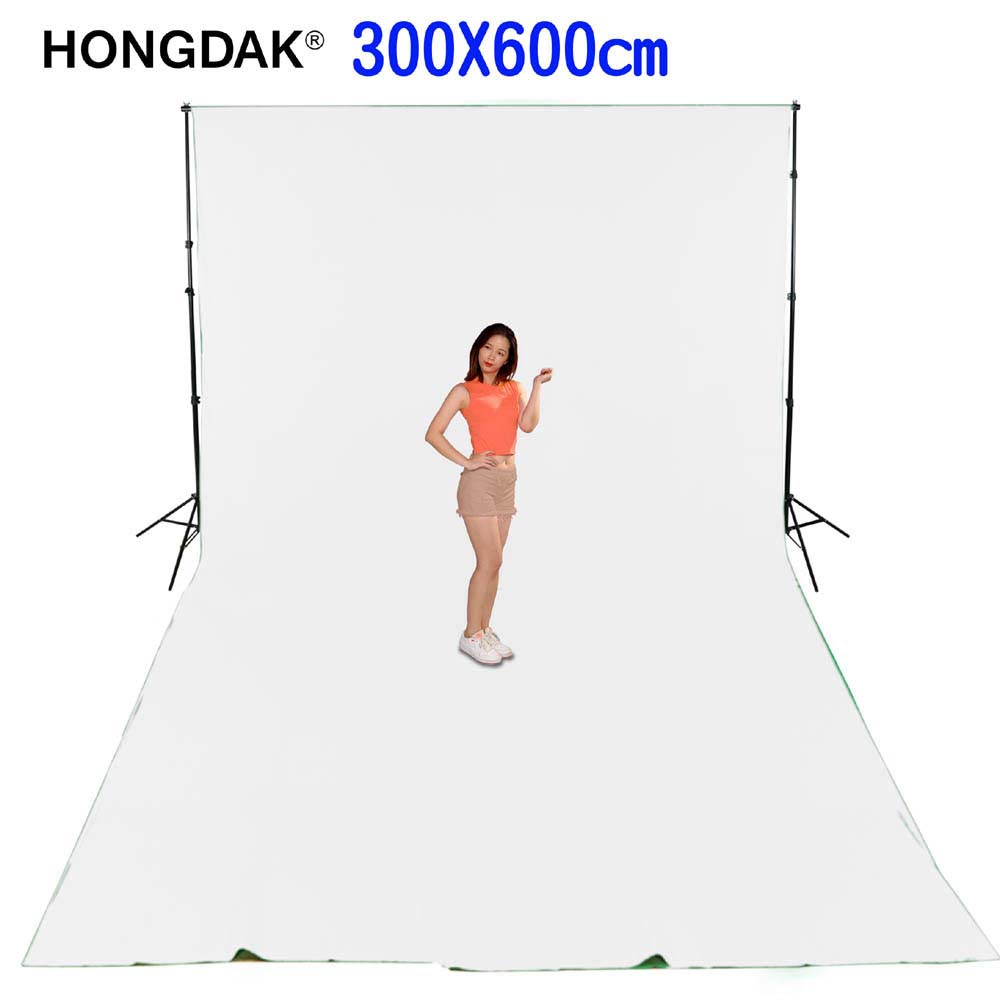 HONGDAK 優質混紡背景布320X600公分-白色 布幕舞台白幕藝術創作舞台背景攝影棚直播背景人物訪談佈置陳列桌布