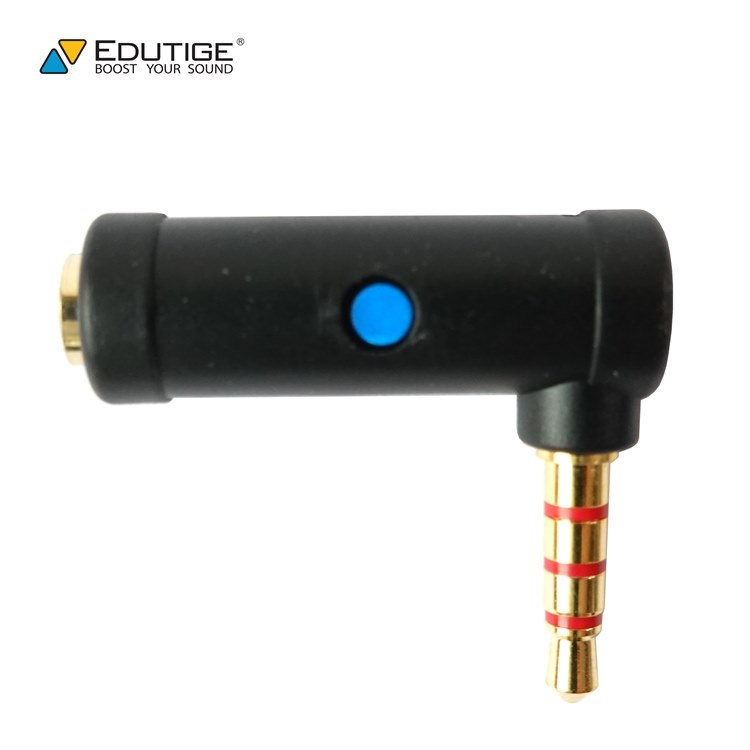 TRS 韓國製造EDUTIGE L型音源轉接器ETG-003(母轉公TRRS)L型音訊轉接頭3.5mm轉接TRRS耳麥孔（其他規格）