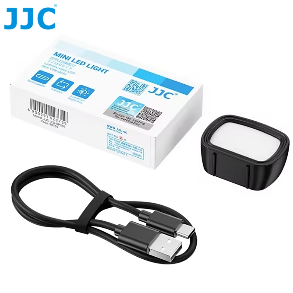 JJC 可擴充磁吸式攝影燈USB-C充電200mAh補光燈LED-OP3SE(15顆LED/高演色CRI95;3檔調整色溫/亮度最大80Lux)
