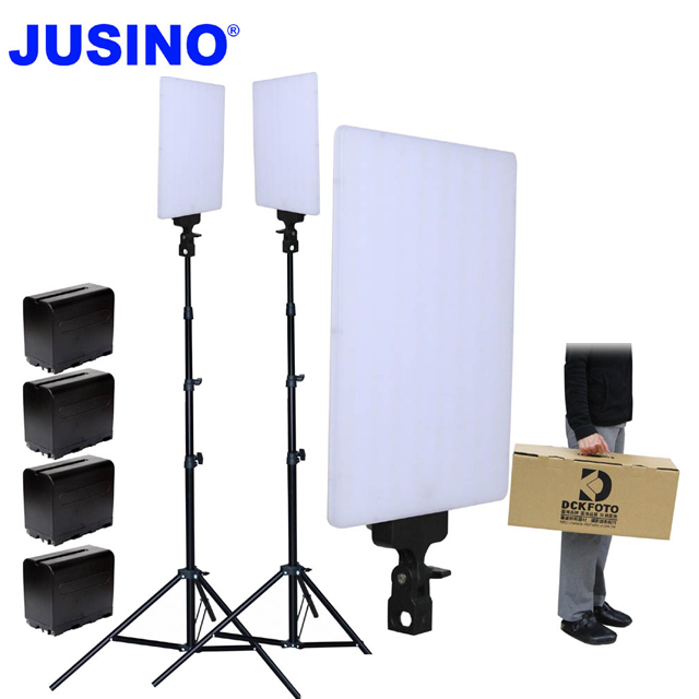 Jusino  LED380C平板攝影燈全配雙燈組LED攝影燈平板攝影燈直播燈影視燈持續燈可裝電池外拍燈高顯色攝影燈