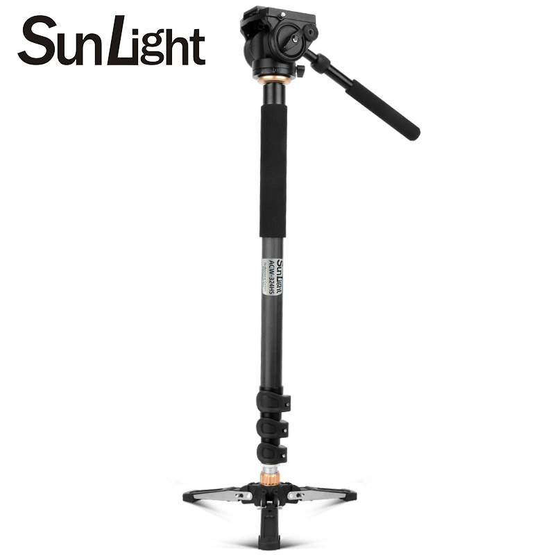SunLight 【福利品】ACW-324HS 專業碳纖維油壓單腳架組合 單腳碳纖維扳扣+油壓雲台+支架組