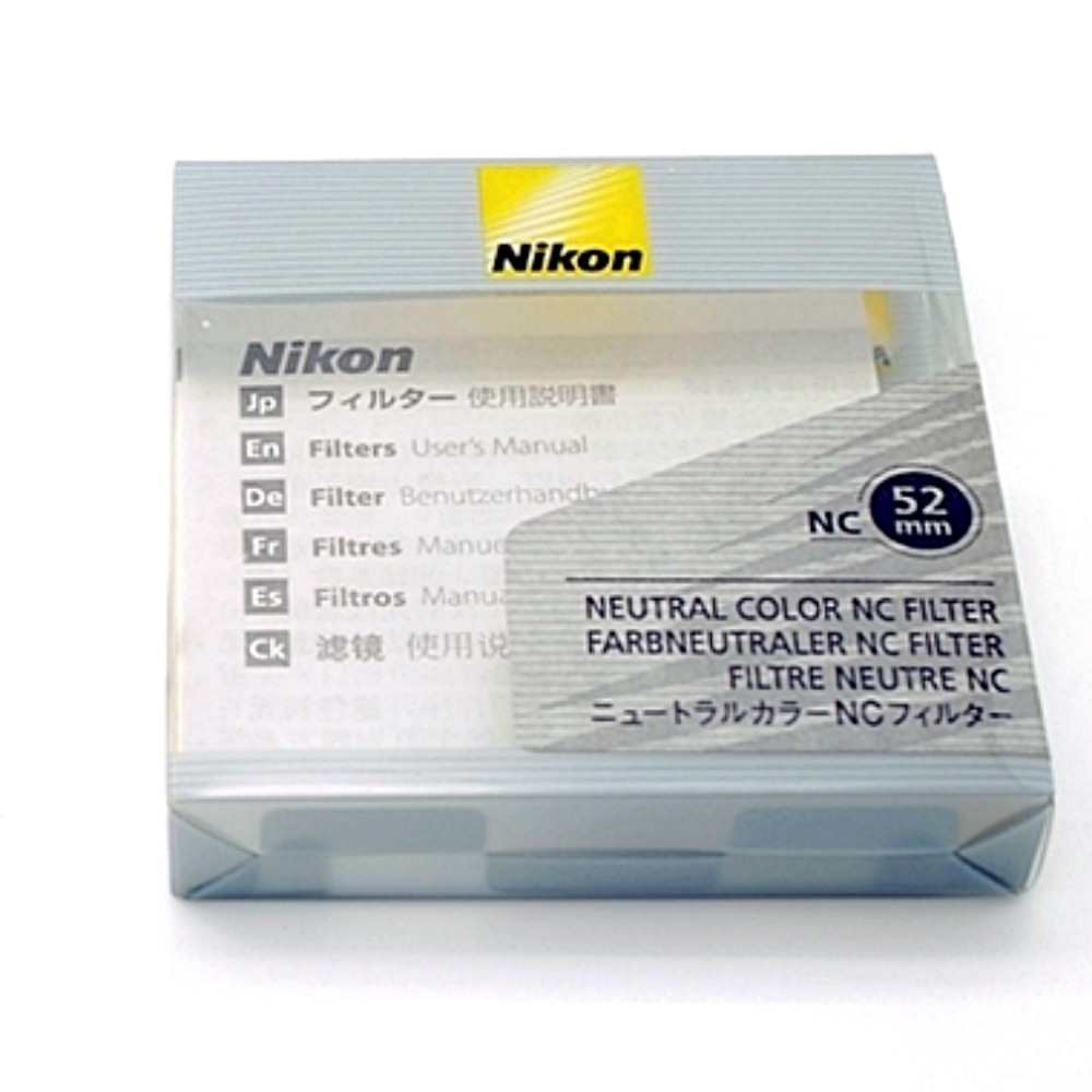 Nikon 尼康 日本製原廠保護鏡中性顏色濾鏡NC 52mm保護鏡NC-52(鋁合金框)Neutral Color Filter 52mm濾鏡