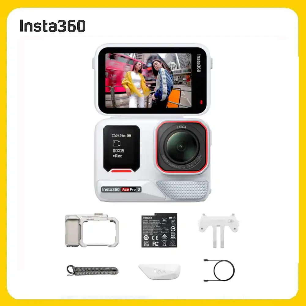 Insta360 Ace Pro 2 翻轉螢幕運動相機 雪山白 單電版街拍套裝 (先創公司貨)