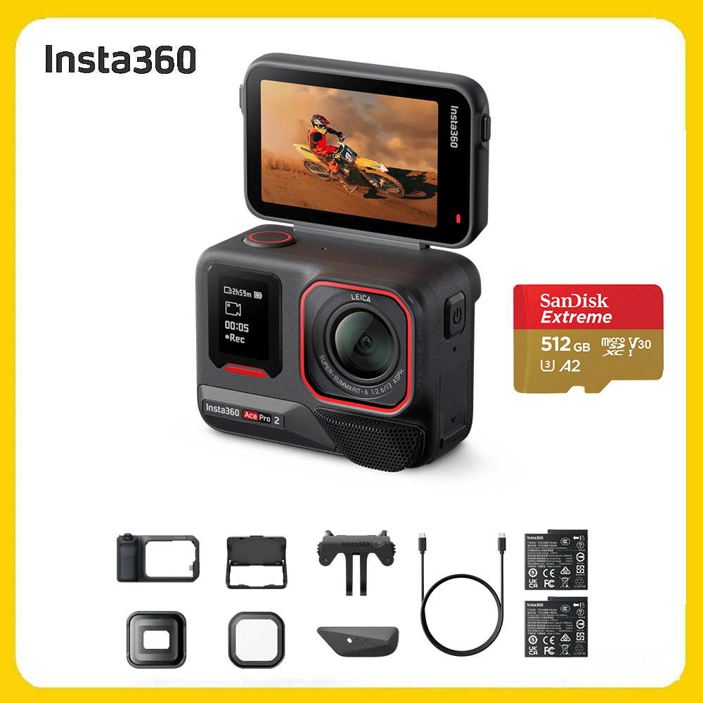 Insta360 Ace Pro 2 翻轉螢幕運動相機 512G 傳承套裝 (先創公司貨)
