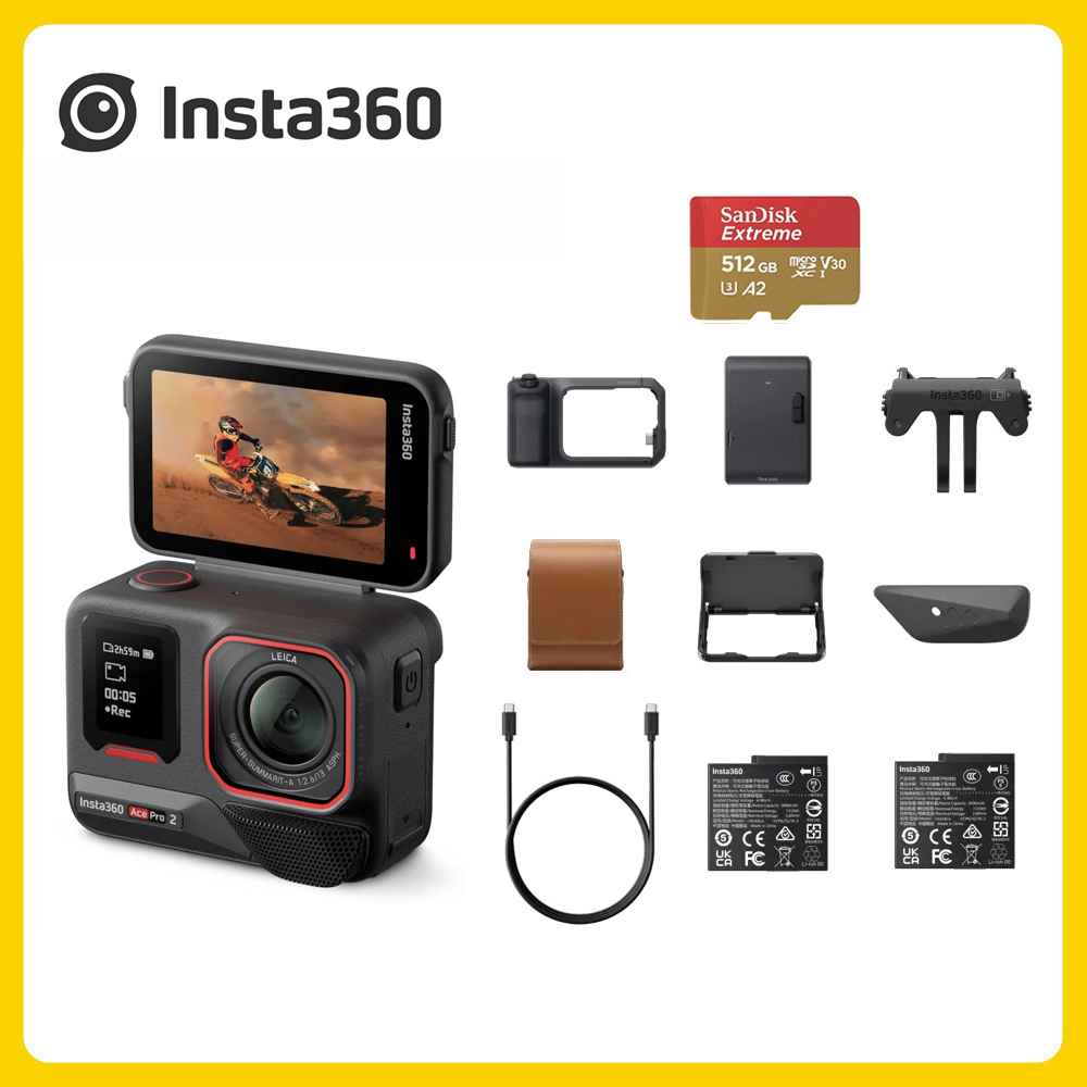 Insta360 Ace Pro 2 翻轉螢幕運動相機 閃印套裝 (先創公司貨)（其他規格）