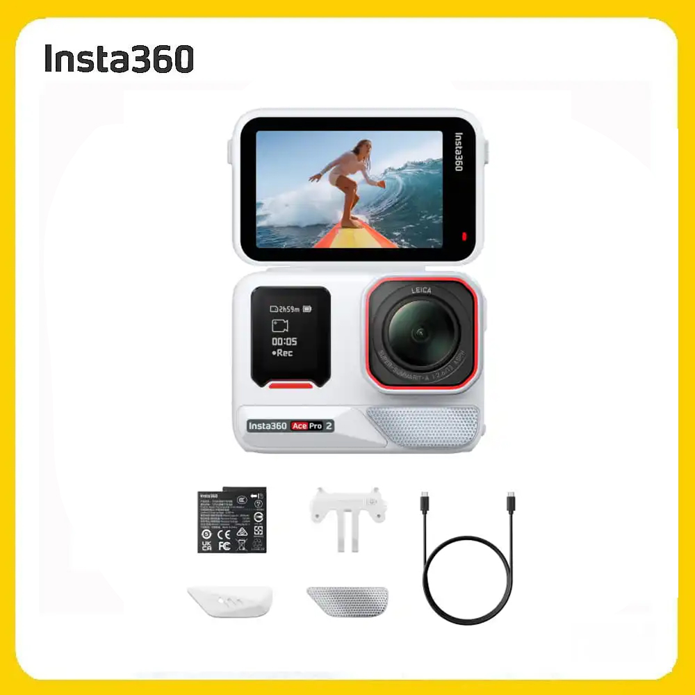 Insta360 Ace Pro 2 翻轉螢幕運動相機 雪山白 單電版標準套裝 (先創公司貨)