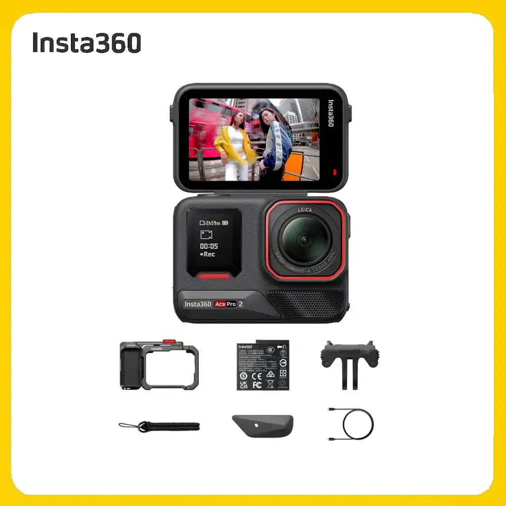 Insta360 Ace Pro 2 翻轉螢幕運動相機 單電版 岩墨灰街拍套裝 (先創公司貨)