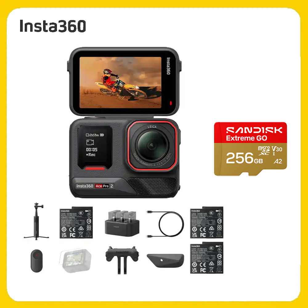 Insta360 Ace Pro 2 翻轉螢幕運動相機 創作者套裝(2.0 版)+SanDisk 256G (先創公司貨)