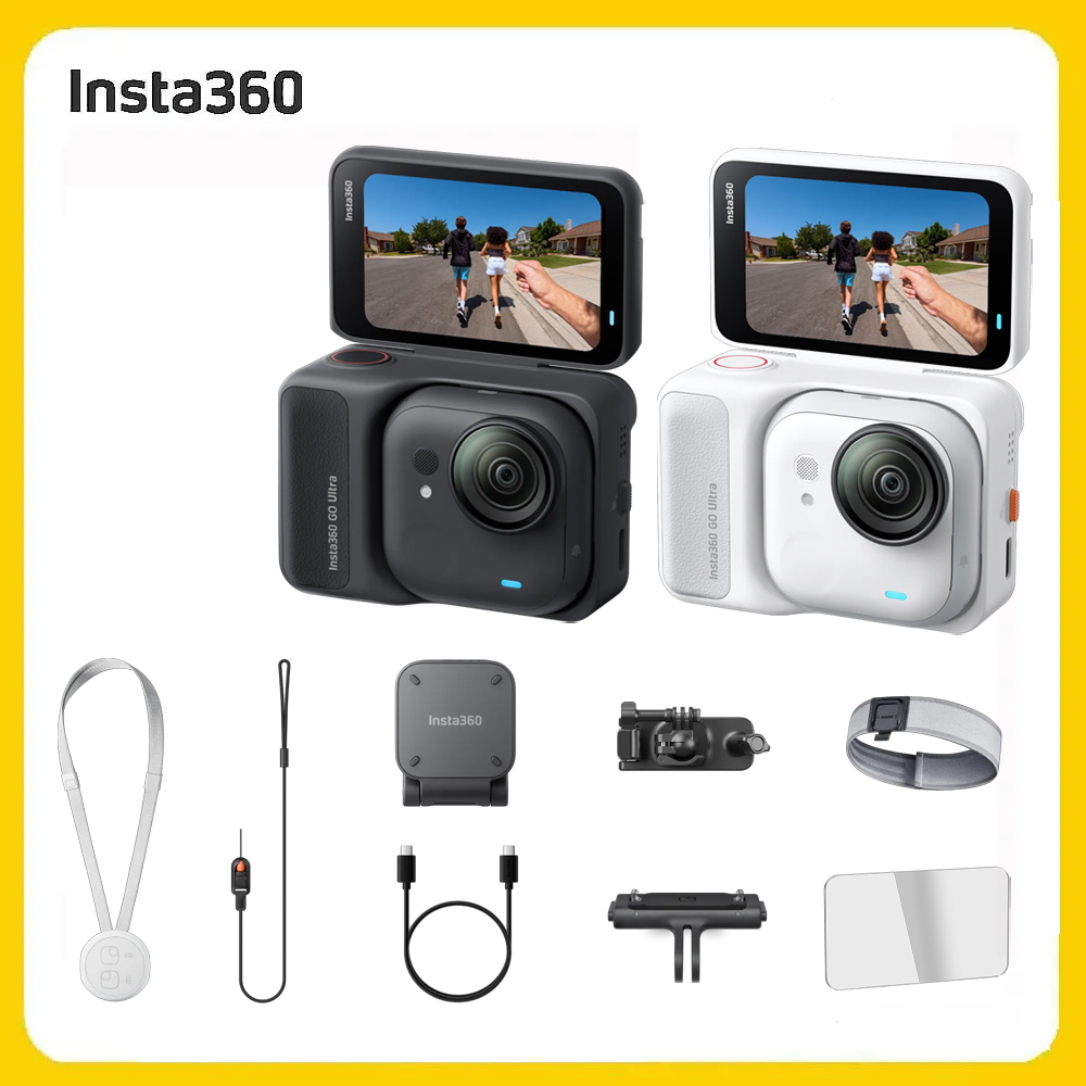 Insta360 GO Ultra 跑步套裝 (先創公司貨) 標準+快拆支架+螢幕保護貼+簡易夾頭帶+背包夾
