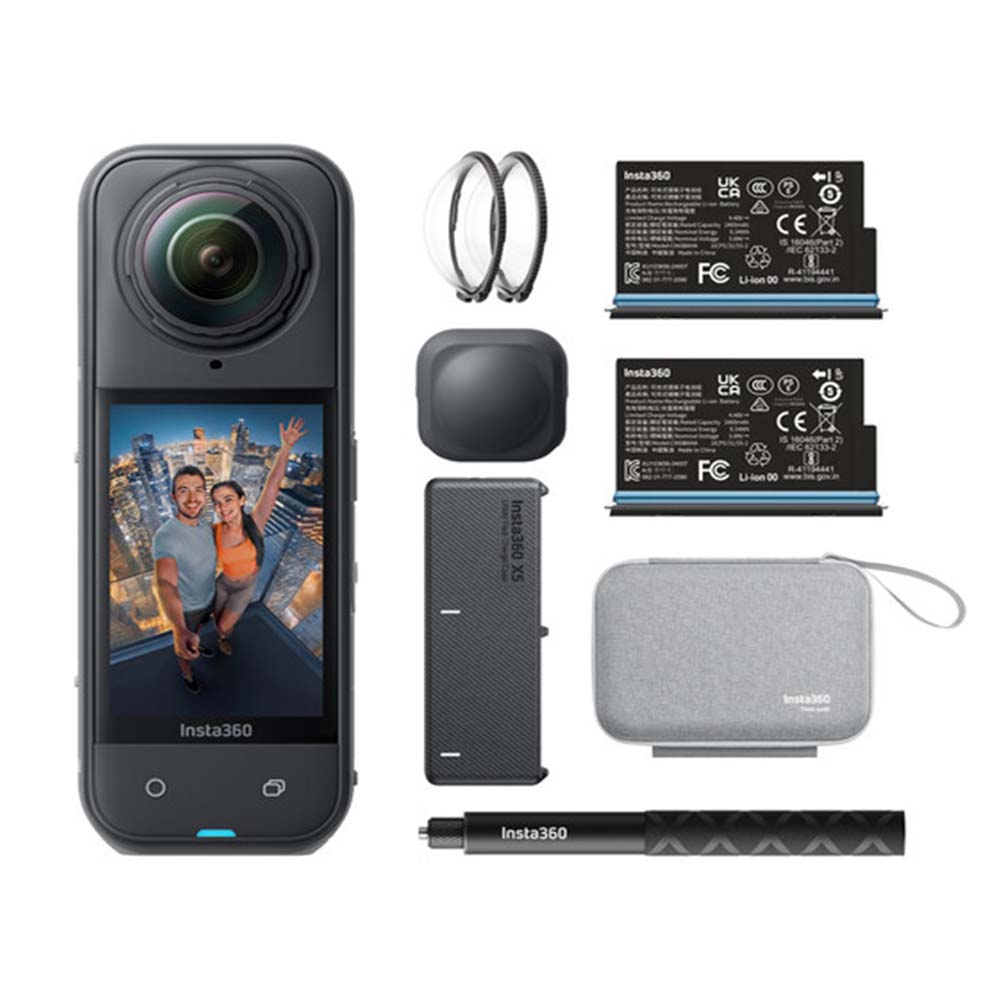 Insta360 X5 8K全景運動相機 萬能套裝 極夜黑 (公司貨)