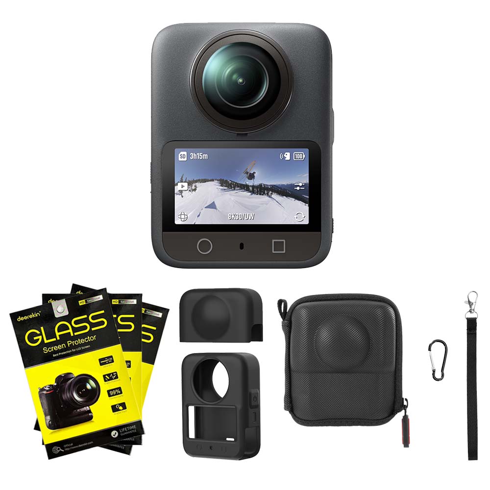 DJI 大疆 Osmo 360 標準套裝 一代 + 12210009 單機收納包 + 機身矽膠保護套 + 螢幕保護貼3入 (公司貨)