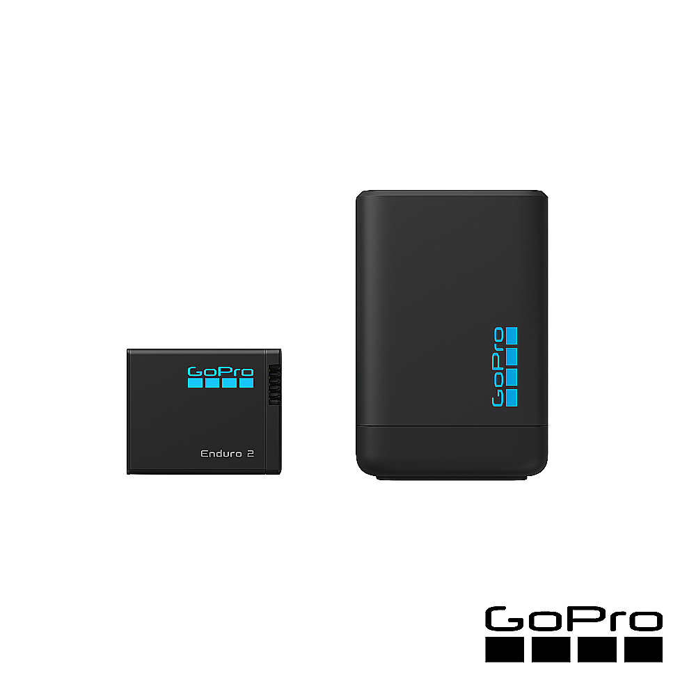 GoPro 雙電池充電器+ENDURO 2充電電池 (適用MISSION 1 Series+HERO13 Black )AGDBD-001-AS(公司貨)