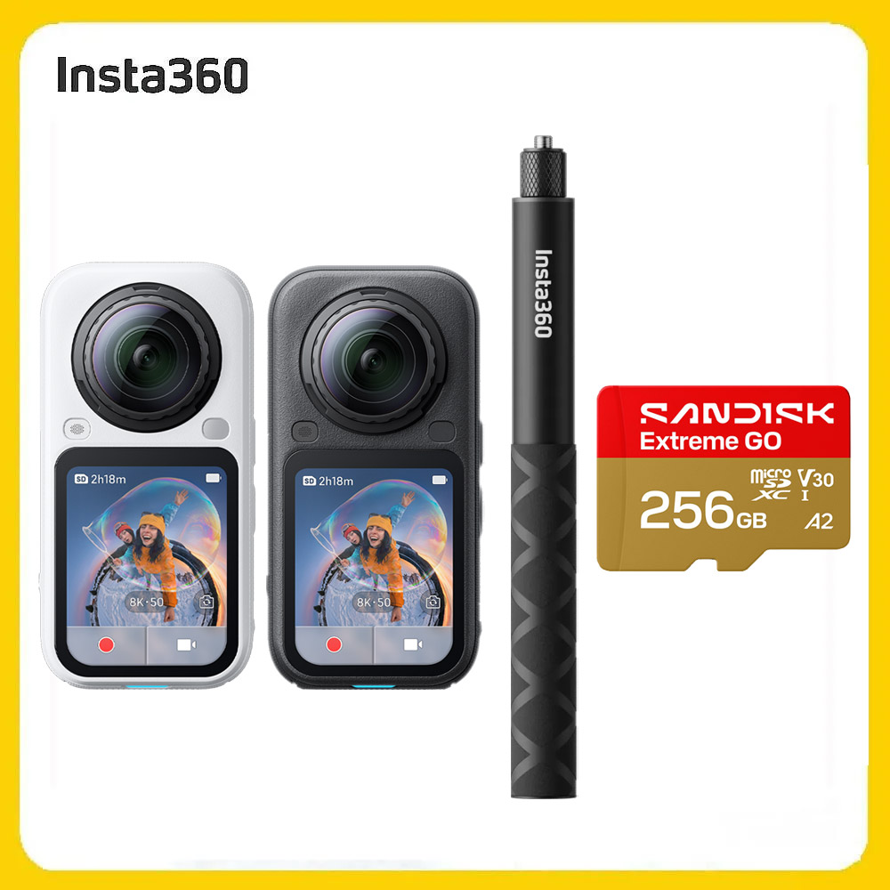 Insta360 X6 8K全景運動相機 標準套裝+114cm 隱形自拍棒+SanDisk 256G (先創公司貨)