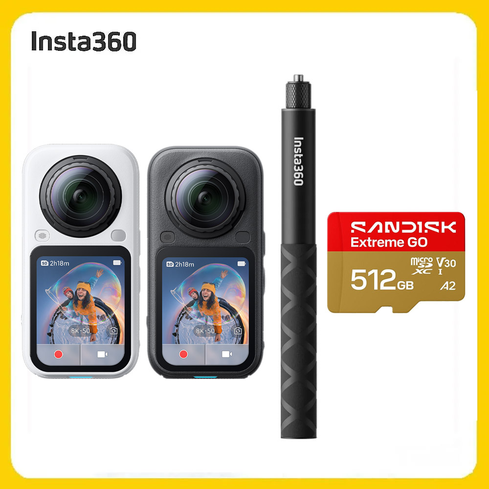 Insta360 X6 8K全景運動相機 標準套裝+114cm 隱形自拍棒+SanDisk 512G (先創公司貨)