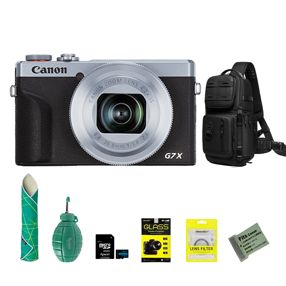 Canon 佳能 PowerShot G7X Mark III 數位相機 銀色 G7XM3 超值組 (公司貨)