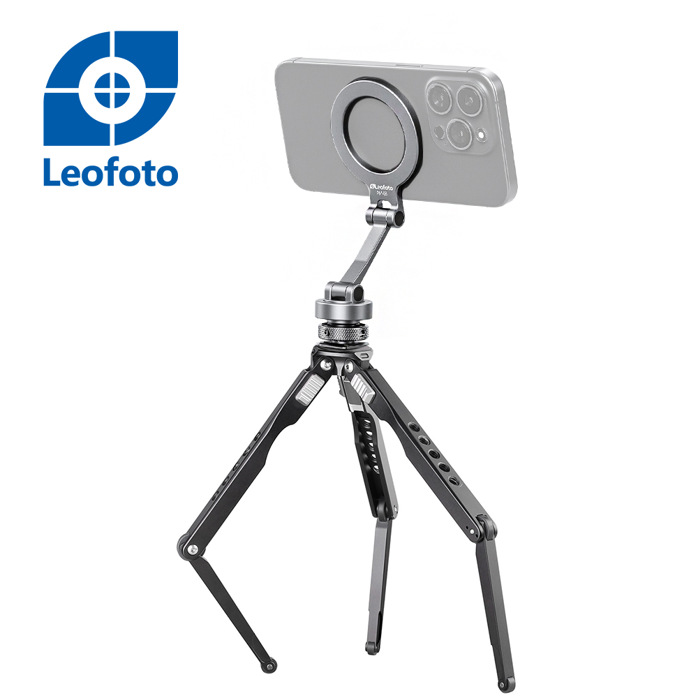 Leofoto 徠圖 MT-03三腳架+PM-03冷熱靴手機磁吸夾座